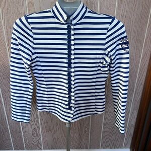 ESCALES PARIS  Blue and White Striped nautical top